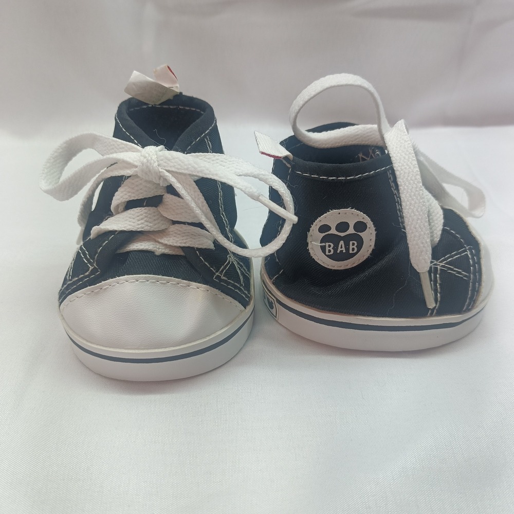Build-A-Bear Workshop Black Canvas High Top Sneakers Doll Shoes 2016